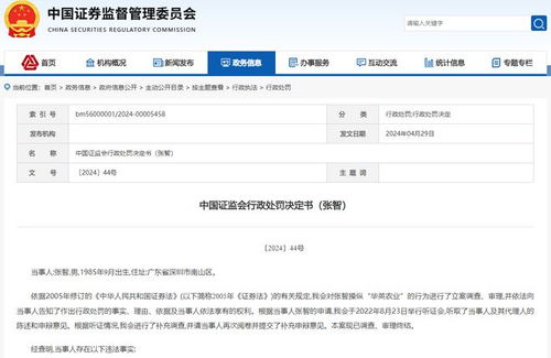 85后 控制109個(gè)賬戶操縱華英農(nóng)業(yè),被罰沒2.66億元